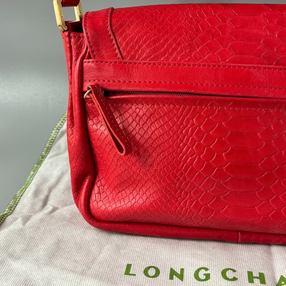 Longchamp Gatsby Python Embossed Leather Shoulder… - image 7